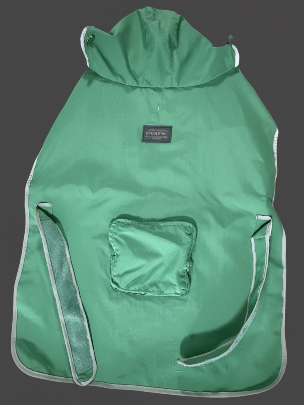 Green Pendleton Dog Raincoat - Picture 2 of 6